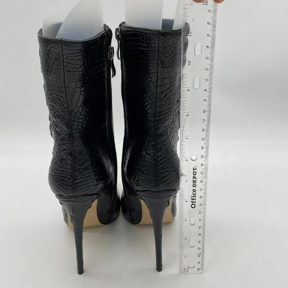 FSJ Fashion High Heel Ankle Boots Closed Pointed - Picture 6 of 9